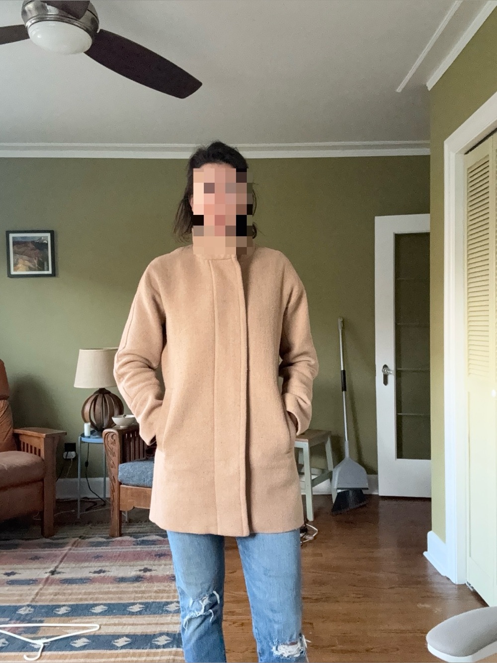 J. Crew Camel Wool-Blend Pea Coat